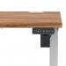 Air Lite 1200 x 600mm Height Adjustable Office Desk Walnut Top Cable Ports Silver Leg HA03865