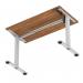 Air Lite 1200 x 600mm Height Adjustable Office Desk Walnut Top Cable Ports Silver Leg HA03865