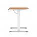 Air Lite 1200 x 600mm Height Adjustable Office Desk Beech Top Cable Ports White Leg HA03866