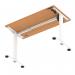Air Lite 1200 x 600mm Height Adjustable Office Desk Beech Top Cable Ports White Leg HA03866