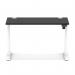 Air Lite 1200 x 600mm Height Adjustable Office Desk Black Top Cable Ports White Leg HA03867