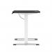 Air Lite 1200 x 600mm Height Adjustable Office Desk Black Top Cable Ports White Leg HA03867