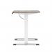 Air Lite 1200 x 600mm Height Adjustable Office Desk Grey Oak Top Cable Ports White Leg HA03868