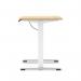 Air Lite 1200 x 600mm Height Adjustable Office Desk Maple Top Cable Ports White Leg HA03869