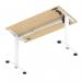 Air Lite 1200 x 600mm Height Adjustable Office Desk Maple Top Cable Ports White Leg HA03869