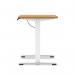 Air Lite 1200 x 600mm Height Adjustable Office Desk Oak Top Cable Ports White Leg HA03870
