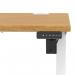 Air Lite 1200 x 600mm Height Adjustable Office Desk Oak Top Cable Ports White Leg HA03870