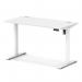 Air Lite 1200 x 600mm Height Adjustable Office Desk White Top Cable Ports White Leg HA03871