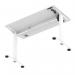 Air Lite 1200 x 600mm Height Adjustable Office Desk White Top Cable Ports White Leg HA03871