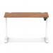 Air Lite 1200 x 600mm Height Adjustable Office Desk Walnut Top Cable Ports White Leg HA03872
