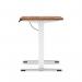 Air Lite 1200 x 600mm Height Adjustable Office Desk Walnut Top Cable Ports White Leg HA03872