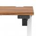 Air Lite 1200 x 600mm Height Adjustable Office Desk Walnut Top Cable Ports White Leg HA03872