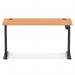 Air Lite 1400 x 600mm Height Adjustable Office Desk Beech Top Cable Ports Black Leg HA03873
