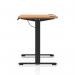 Air Lite 1400 x 600mm Height Adjustable Office Desk Beech Top Cable Ports Black Leg HA03873