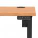 Air Lite 1400 x 600mm Height Adjustable Office Desk Beech Top Cable Ports Black Leg HA03873