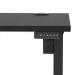 Air Lite 1400 x 600mm Height Adjustable Office Desk Black Top Cable Ports Black Leg HA03874