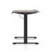 Air Lite 1400 x 600mm Height Adjustable Office Desk Grey Oak Top Cable Ports Black Leg HA03875