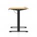 Air Lite 1400 x 600mm Height Adjustable Office Desk Maple Top Cable Ports Black Leg HA03876