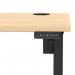 Air Lite 1400 x 600mm Height Adjustable Office Desk Maple Top Cable Ports Black Leg HA03876