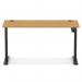 Air Lite 1400 x 600mm Height Adjustable Office Desk Oak Top Cable Ports Black Leg HA03877