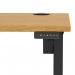 Air Lite 1400 x 600mm Height Adjustable Office Desk Oak Top Cable Ports Black Leg HA03877