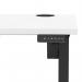 Air Lite 1400 x 600mm Height Adjustable Office Desk White Top Cable Ports Black Leg HA03878