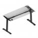 Air Lite 1400 x 600mm Height Adjustable Office Desk White Top Cable Ports Black Leg HA03878