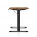 Air Lite 1400 x 600mm Height Adjustable Office Desk Walnut Top Cable Ports Black Leg HA03879