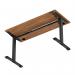 Air Lite 1400 x 600mm Height Adjustable Office Desk Walnut Top Cable Ports Black Leg HA03879