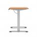 Air Lite 1400 x 600mm Height Adjustable Office Desk Beech Top Cable Ports Silver Leg HA03880