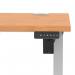 Air Lite 1400 x 600mm Height Adjustable Office Desk Beech Top Cable Ports Silver Leg HA03880