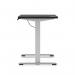 Air Lite 1400 x 600mm Height Adjustable Office Desk Black Top Cable Ports Silver Leg HA03881