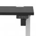 Air Lite 1400 x 600mm Height Adjustable Office Desk Black Top Cable Ports Silver Leg HA03881