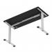 Air Lite 1400 x 600mm Height Adjustable Office Desk Black Top Cable Ports Silver Leg HA03881