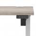 Air Lite 1400 x 600mm Height Adjustable Office Desk Grey Oak Top Cable Ports Silver Leg HA03882