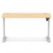 Air Lite 1400 x 600mm Height Adjustable Office Desk Maple Top Cable Ports Silver Leg HA03883