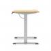 Air Lite 1400 x 600mm Height Adjustable Office Desk Maple Top Cable Ports Silver Leg HA03883