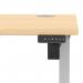 Air Lite 1400 x 600mm Height Adjustable Office Desk Maple Top Cable Ports Silver Leg HA03883