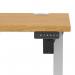 Air Lite 1400 x 600mm Height Adjustable Office Desk Oak Top Cable Ports Silver Leg HA03884