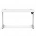 Air Lite 1400 x 600mm Height Adjustable Office Desk White Top Cable Ports Silver Leg HA03885