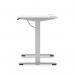 Air Lite 1400 x 600mm Height Adjustable Office Desk White Top Cable Ports Silver Leg HA03885