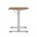Air Lite 1400 x 600mm Height Adjustable Office Desk Walnut Top Cable Ports Silver Leg HA03886