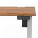 Air Lite 1400 x 600mm Height Adjustable Office Desk Walnut Top Cable Ports Silver Leg HA03886
