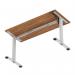 Air Lite 1400 x 600mm Height Adjustable Office Desk Walnut Top Cable Ports Silver Leg HA03886