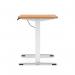Air Lite 1400 x 600mm Height Adjustable Office Desk Beech Top Cable Ports White Leg HA03887