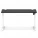 Air Lite 1400 x 600mm Height Adjustable Office Desk Black Top Cable Ports White Leg HA03888