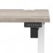 Air Lite 1400 x 600mm Height Adjustable Office Desk Grey Oak Top Cable Ports White Leg HA03889