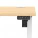 Air Lite 1400 x 600mm Height Adjustable Office Desk Maple Top Cable Ports White Leg HA03890