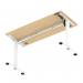 Air Lite 1400 x 600mm Height Adjustable Office Desk Maple Top Cable Ports White Leg HA03890
