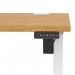 Air Lite 1400 x 600mm Height Adjustable Office Desk Oak Top Cable Ports White Leg HA03891